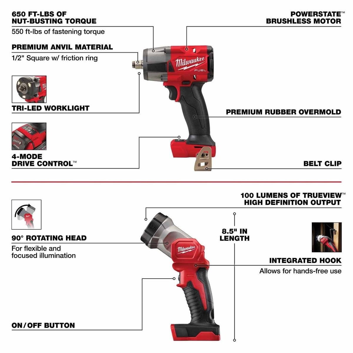 Milwaukee 3697-25 M18 FUEL
7-Tool Combo Kit - Image 10