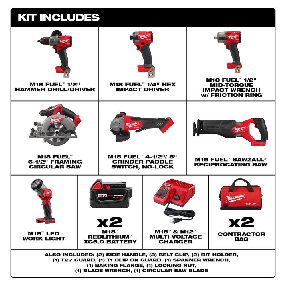 Milwaukee 3697-25 M18 FUEL
7-Tool Combo Kit - Image 15