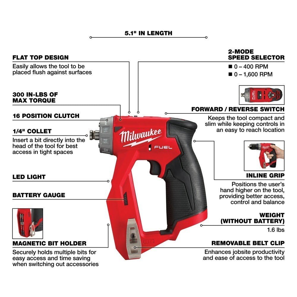 Milwaukee 2505-20 M12 FUEL Installation Drill/Driver (Tool-Only) - Image 4