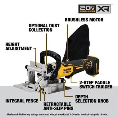 DEWALT 20V MAX XR Biscuit Joiner (Bare Tool) - Image 2