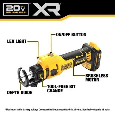 DEWALT 20V MAX Drywall Cut Out Tool (Bare Tool) - Image 6