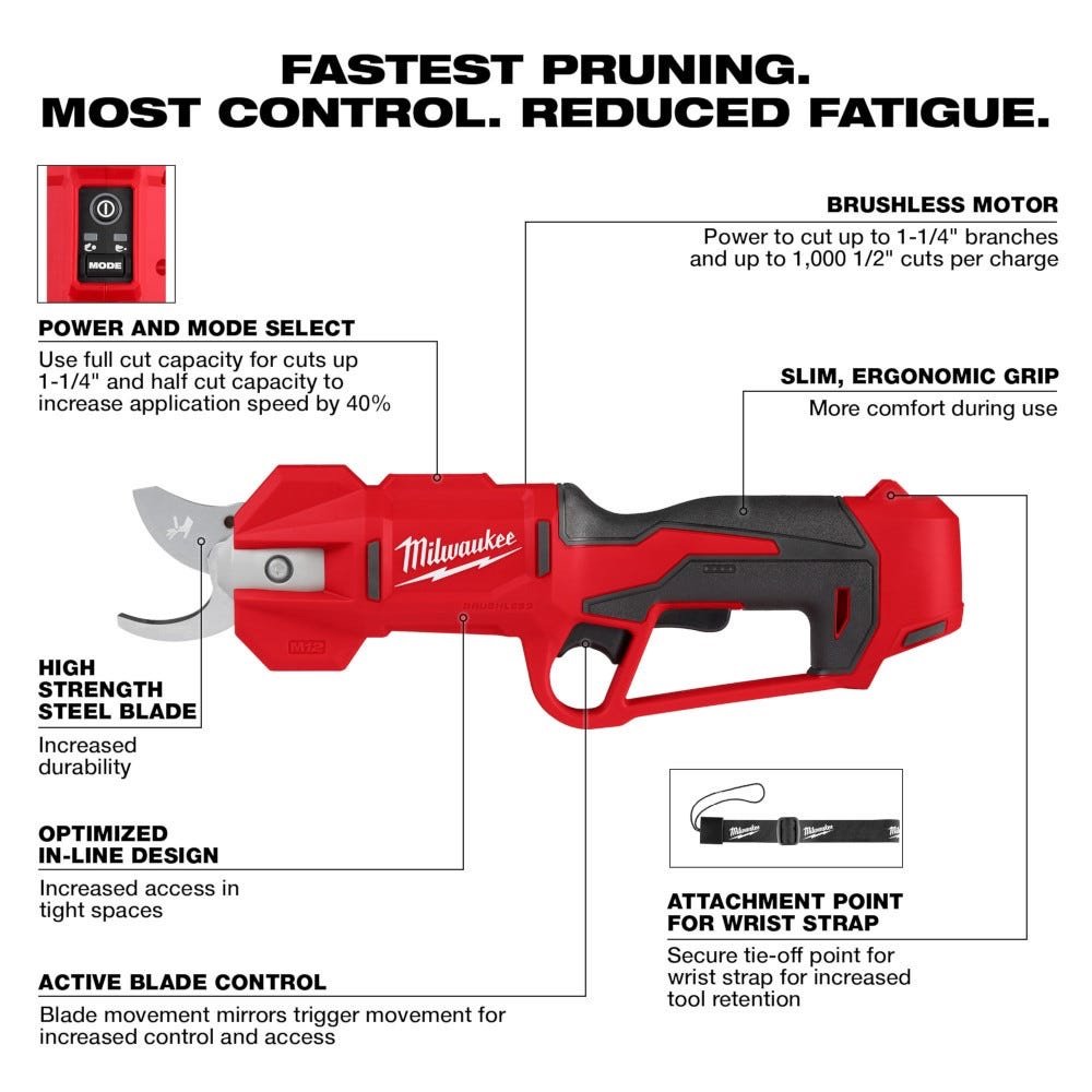Milwaukee 2534-20 M12 Brushless Pruning Shears - Image 2