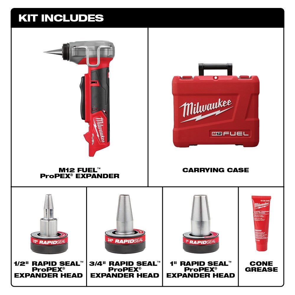 Milwaukee 2532-20 M12 FUEL ProPEX Expander with 1/2-1-Inch RAPID SEAL ProPEX Expander Head, Tool Only - Image 4