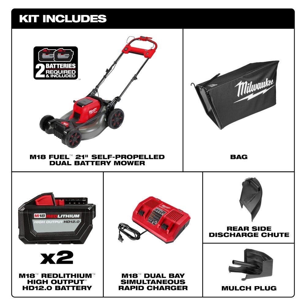 Milwaukee 2823-22HD M18 FUEL 21-in Self-Propelled Dual Battery Mower - Image 2
